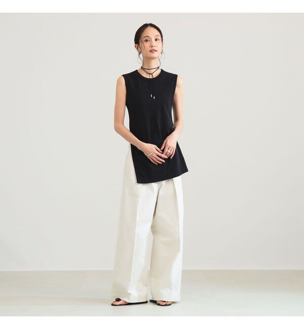 Demi-Luxe BEAMS 「【接触冷感・UVカット】スリット ノースリーブ チュニック」|Tシャツ・カットソー|