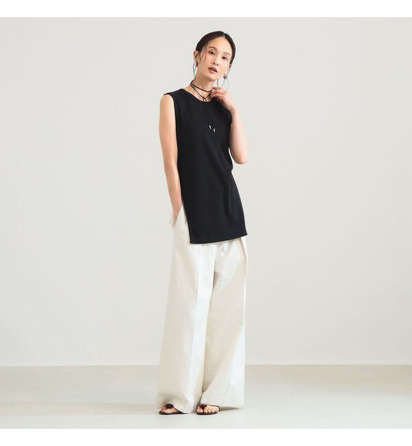 Demi-Luxe BEAMS 「【接触冷感・UVカット】スリット ノースリーブ チュニック」|Tシャツ・カットソー|