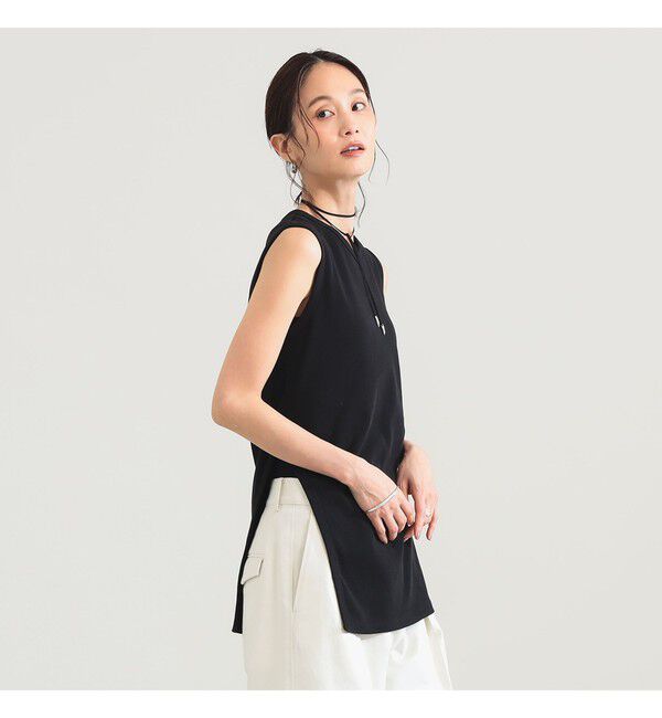 Demi-Luxe BEAMS 「【接触冷感・UVカット】スリット ノースリーブ チュニック」|Tシャツ・カットソー|