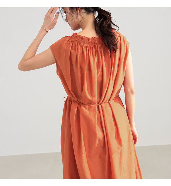 Demi-Luxe BEAMS 「	コットンシルク オフショルダー ワンピース」|ワンピース|