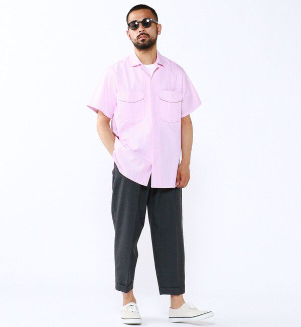 BEAMS「WORK Short Sleeve Stripe COOLMAX(R)」|シャツ・ブラウス|