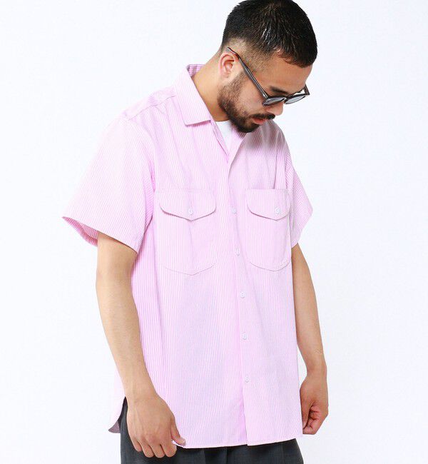 BEAMS「WORK Short Sleeve Stripe COOLMAX(R)」|シャツ・ブラウス|