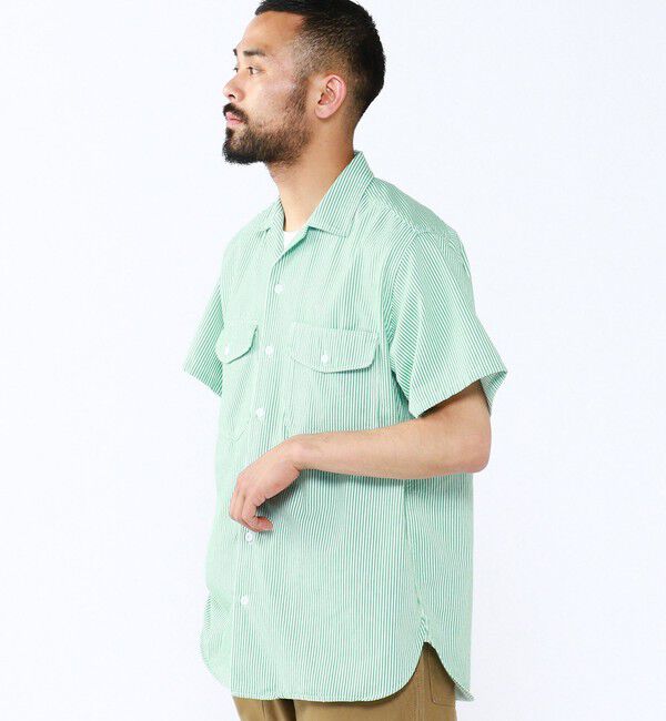 BEAMS「WORK Short Sleeve Stripe COOLMAX(R)」|シャツ・ブラウス|