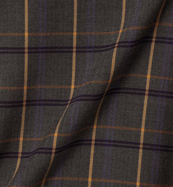 quaranciel「quaranciel: バンドカラー ライン チェック ポケット シャツ ワンピース」|ワンピース|