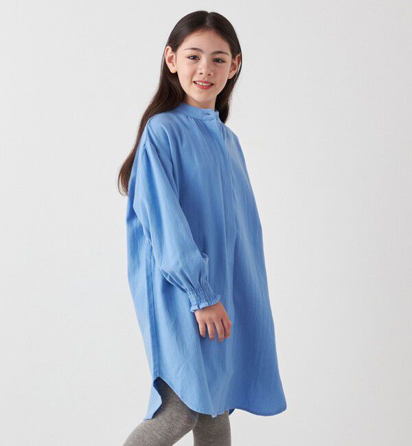 SHIPS any「SHIPS any:〈洗濯機可能〉ウォーム ネル/コーデュロイ シャツ ワンピース <KIDS>」|ワンピース|ライトブルー