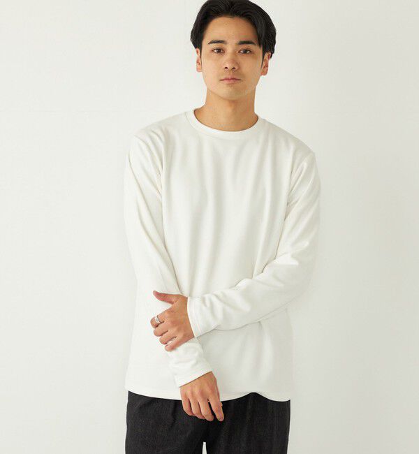 SHIPS Colors 「SHIPS Colors:〈吸水速乾〉スムース 微起毛 クルーネック ロンT」|Tシャツ・カットソー|オフホワイト