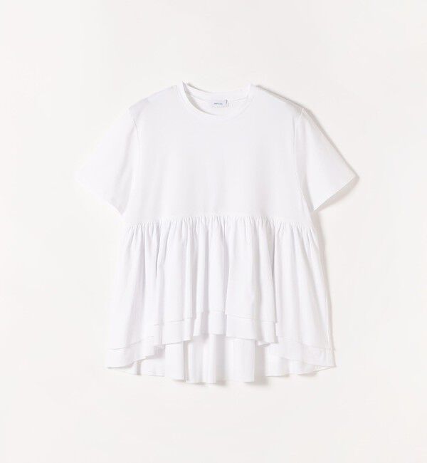 SHIPS any「SHIPS any:〈洗濯機可能〉ジャージー ダブルヘム ペプラム TEE」|Tシャツ・カットソー|