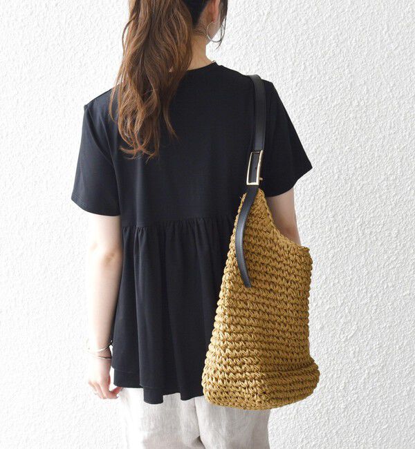 SHIPS any「SHIPS any:〈洗濯機可能〉ジャージー ダブルヘム ペプラム TEE」|Tシャツ・カットソー|