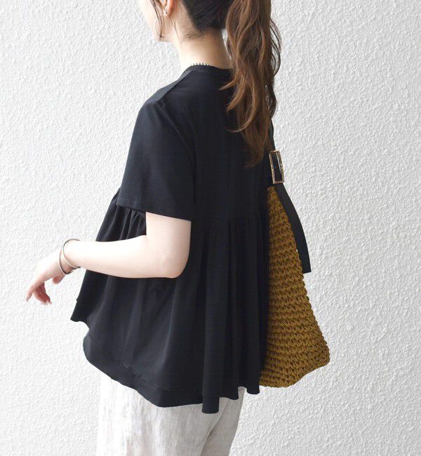 SHIPS any「SHIPS any:〈洗濯機可能〉ジャージー ダブルヘム ペプラム TEE」|Tシャツ・カットソー|