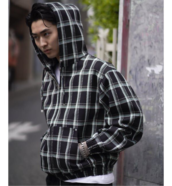 JOINT WORKS「ドビーチェック ビックシルエット フーディー / Dobby BigCheck Hooded」|その他|ブラック
