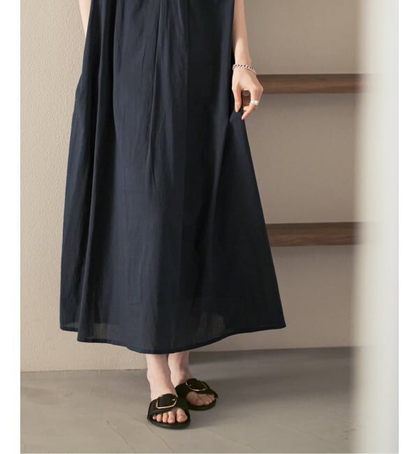 NOBLE「【洗える】normment/ノーメント STRIPE JQD SHORT SLEEVE DRESS」|ワンピース|