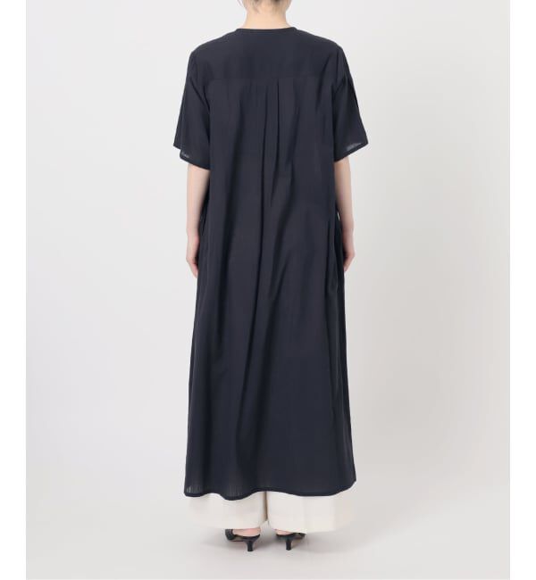 NOBLE「【洗える】normment/ノーメント STRIPE JQD SHORT SLEEVE DRESS」|ワンピース|