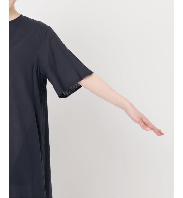 NOBLE「【洗える】normment/ノーメント STRIPE JQD SHORT SLEEVE DRESS」|ワンピース|