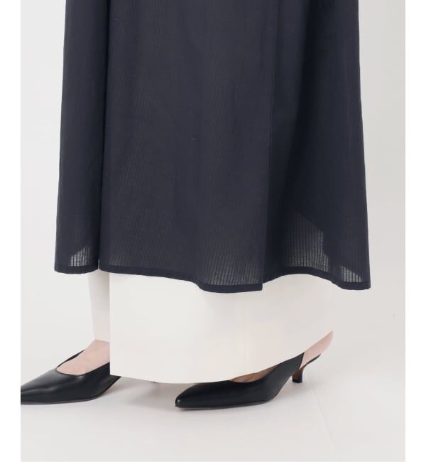 NOBLE「【洗える】normment/ノーメント STRIPE JQD SHORT SLEEVE DRESS」|ワンピース|