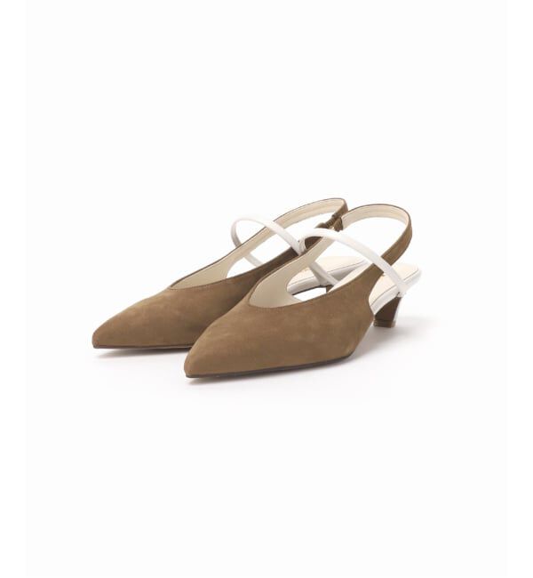 GRISE「《WEB+一部店舗限定》4cmポインテッドUカットストラップスリングバック」|パンプス|