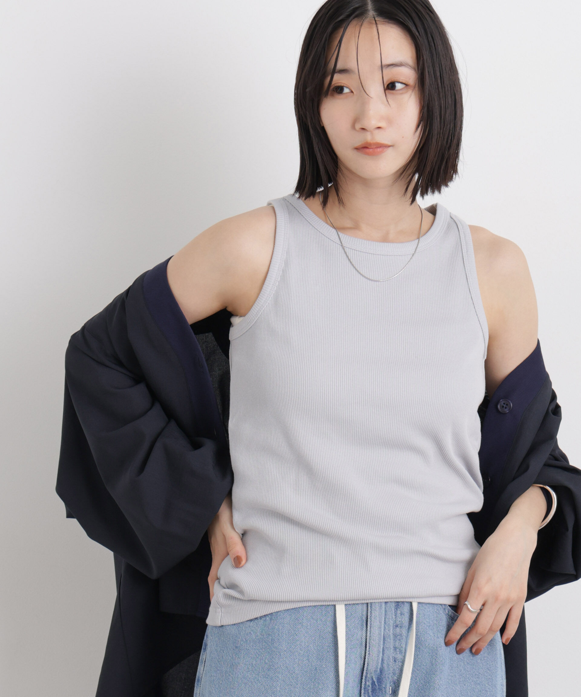 nano･universe「UVカット抗菌防臭吸水速乾イージーケア アメスリタンクトップ」|Tシャツ・カットソー|