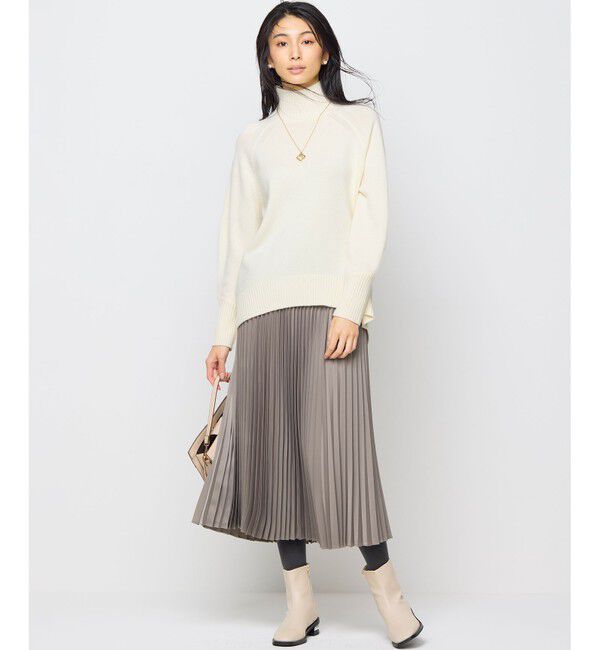 組曲「レザーライクサテン プリーツスカート」|スカート|