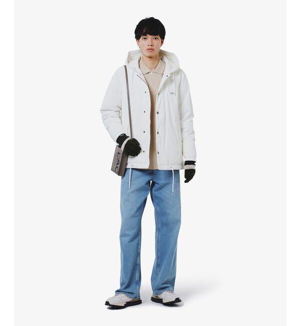 LACOSTE「エクストラファインラムウールボーダーニットグローブ」|手袋|