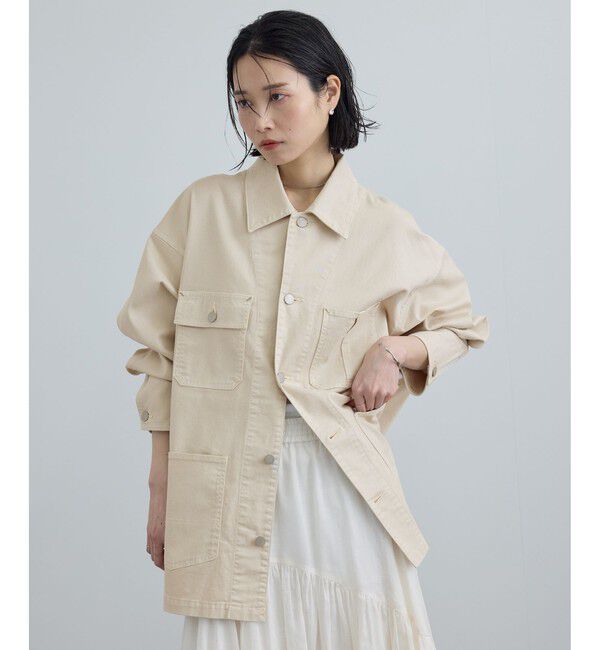 SALON adam et rope'「【WEB・一部店舗限定】ブロークンツイルカバーオール」|その他|ベージュ系(29)