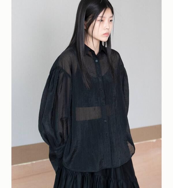  「eunoia| 長袖 シアーシャツ WOMEN」|シャツ・ブラウス|