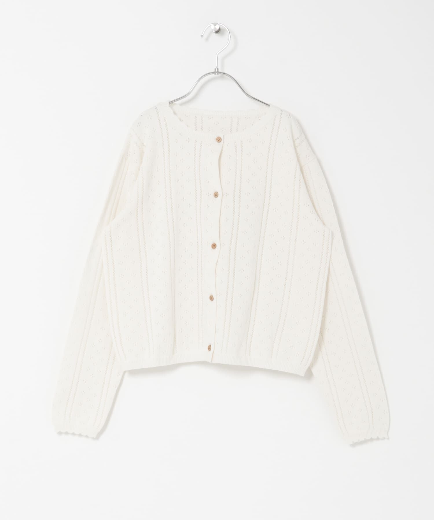 URBAN RESEARCH DOORS「『150サイズ』透かし編みカーディガン(KIDS)」|ニット・セーター|