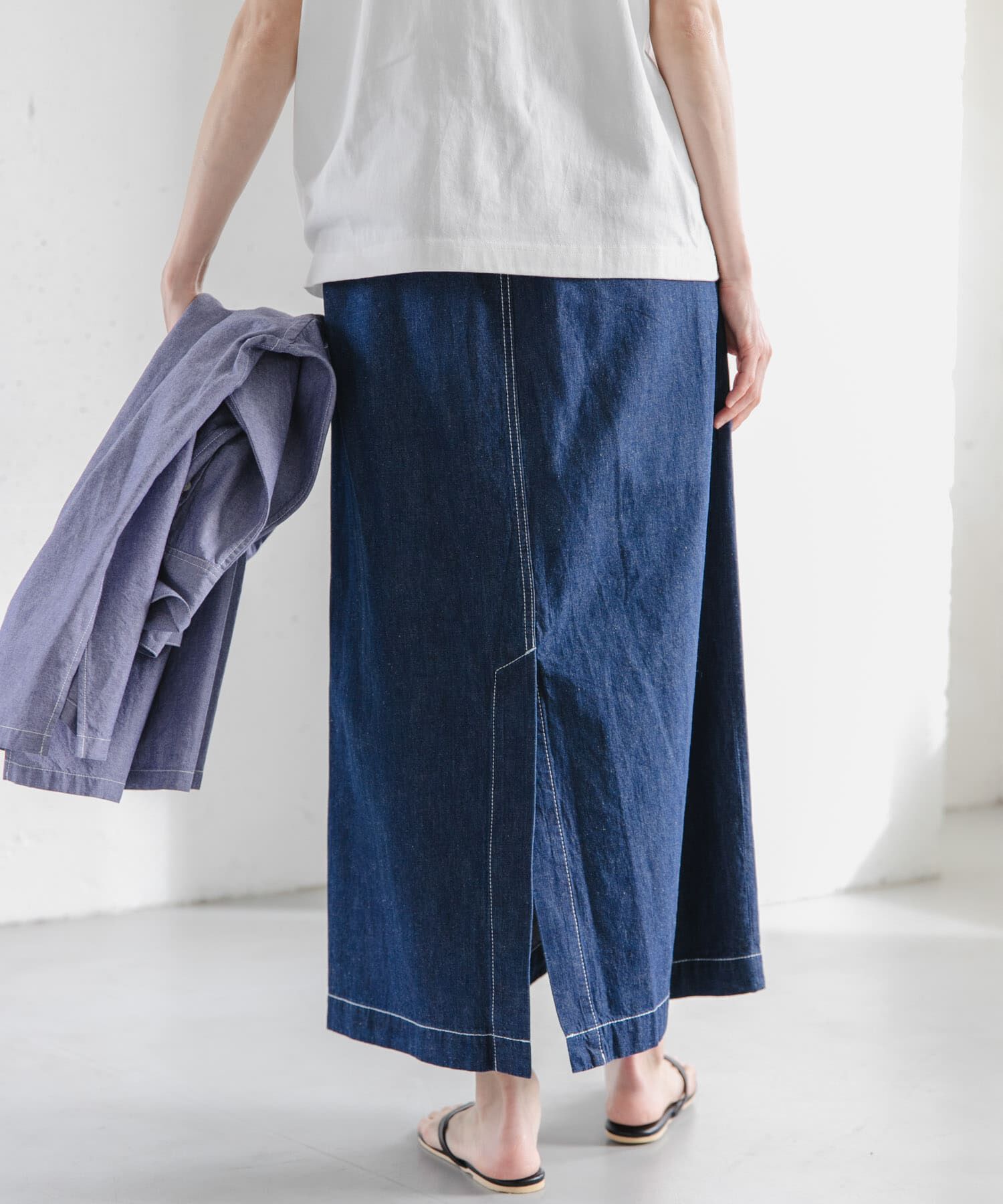 URBAN RESEARCH DOORS「FORK&SPOON　綿麻デニムスカート」|スカート|