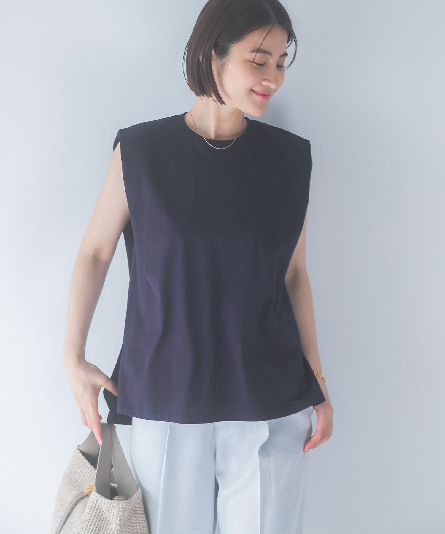 URBAN RESEARCH ROSSO「ULTIMAタックスリーブカットソー」|Tシャツ・カットソー|ネイビー