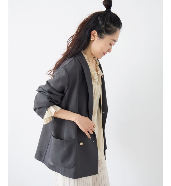  「【手洗い可】メッシュダブルブレストジャケット」|その他|