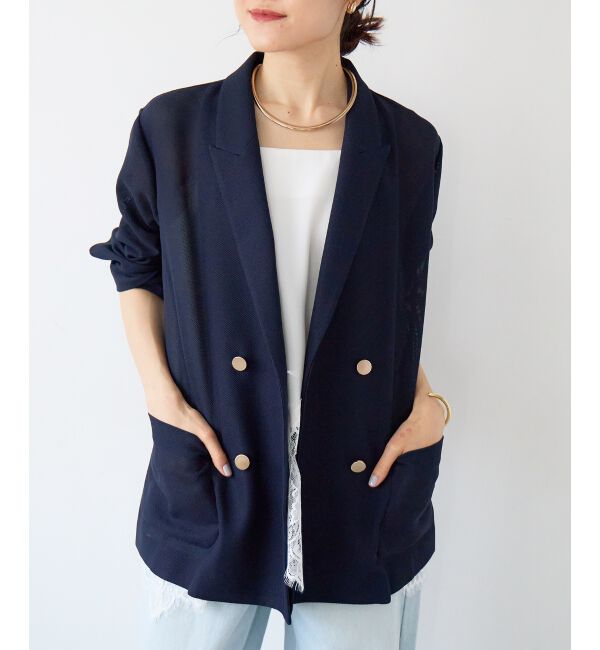  「【手洗い可】メッシュダブルブレストジャケット」|その他|