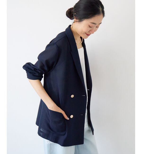  「【手洗い可】メッシュダブルブレストジャケット」|その他|