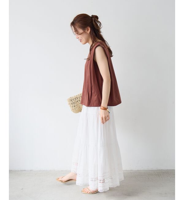  「《WEB限定アイテム》マルチファンクションショルダータックトップス」|Tシャツ・カットソー|