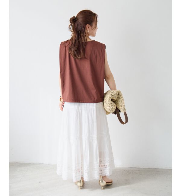  「《WEB限定アイテム》マルチファンクションショルダータックトップス」|Tシャツ・カットソー|