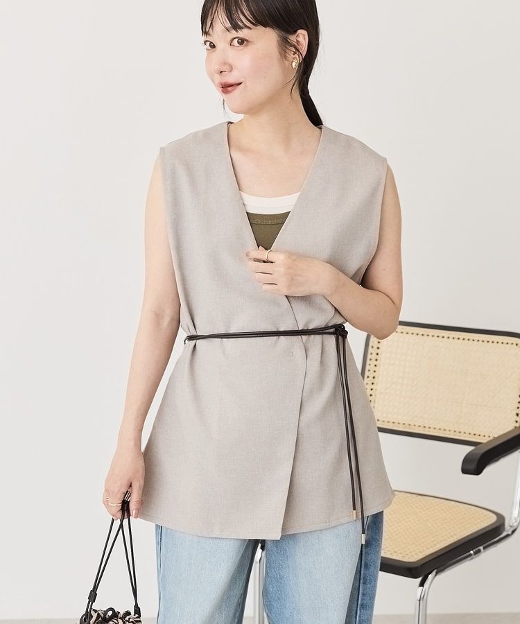 AMERICAN HOLIC「【接触冷感・イージーケア】ベルト付きジレ」|その他|Gray Beige