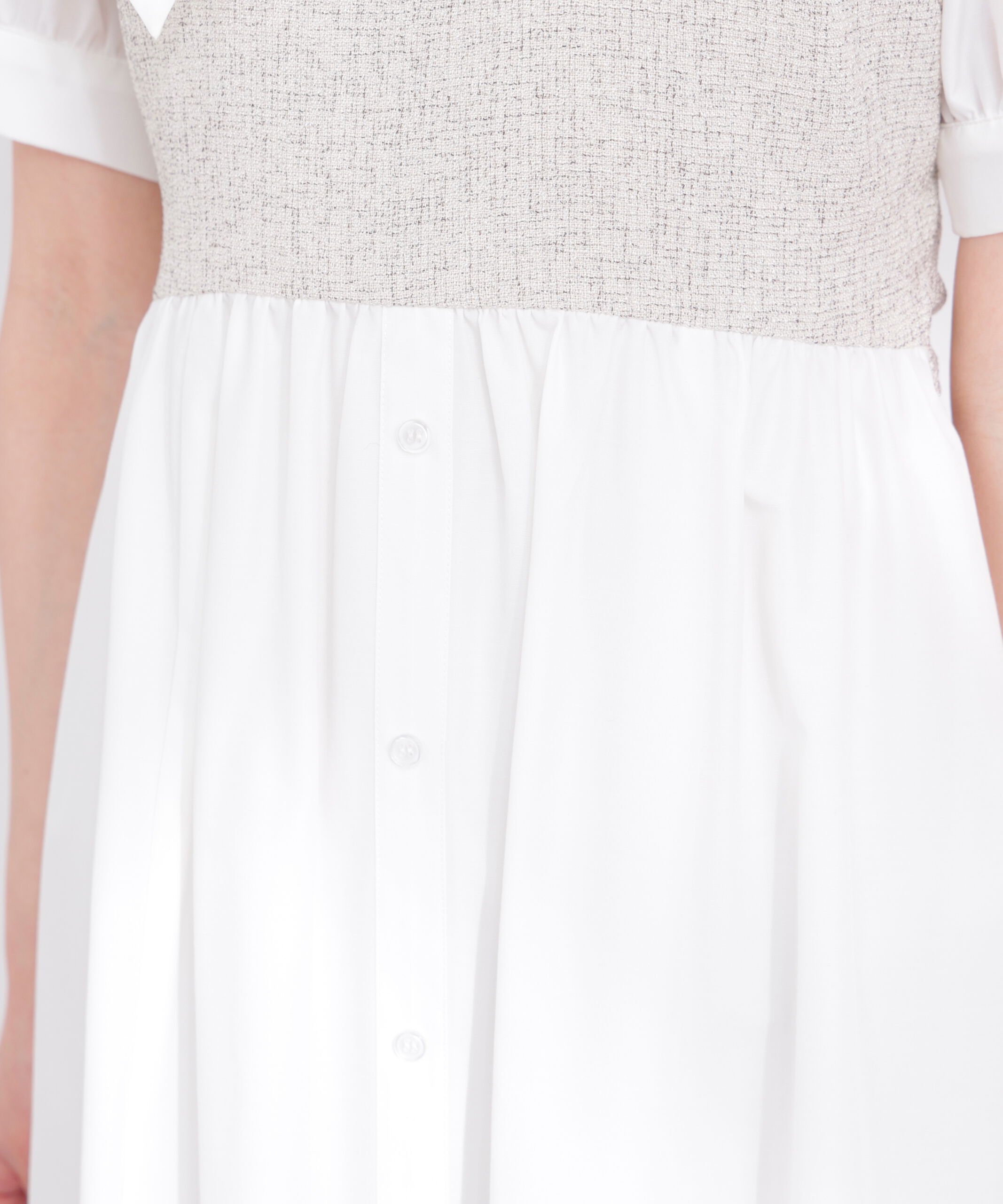PROPORTION BODY DRESSING「《EDIT COLOGNE》ツイードビスチェ付きシャツワンピース 26SS」|ワンピース|