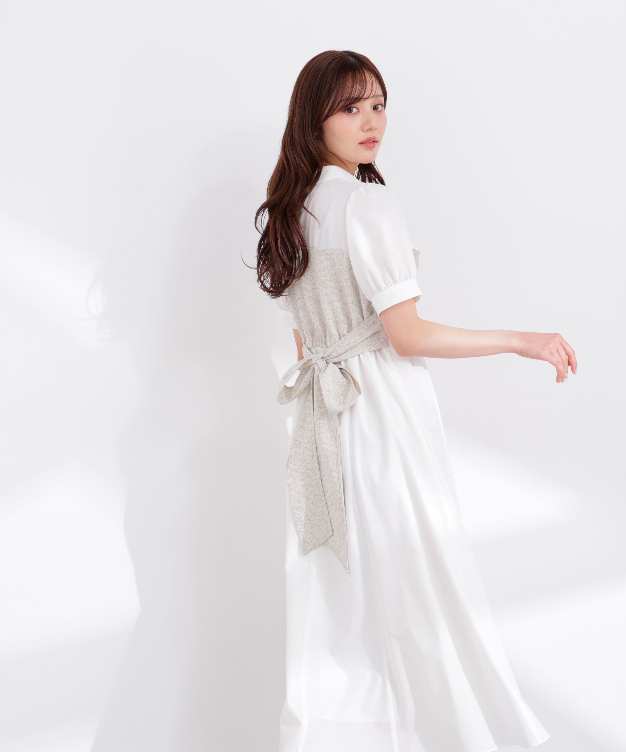 PROPORTION BODY DRESSING「《EDIT COLOGNE》ツイードビスチェ付きシャツワンピース 26SS」|ワンピース|
