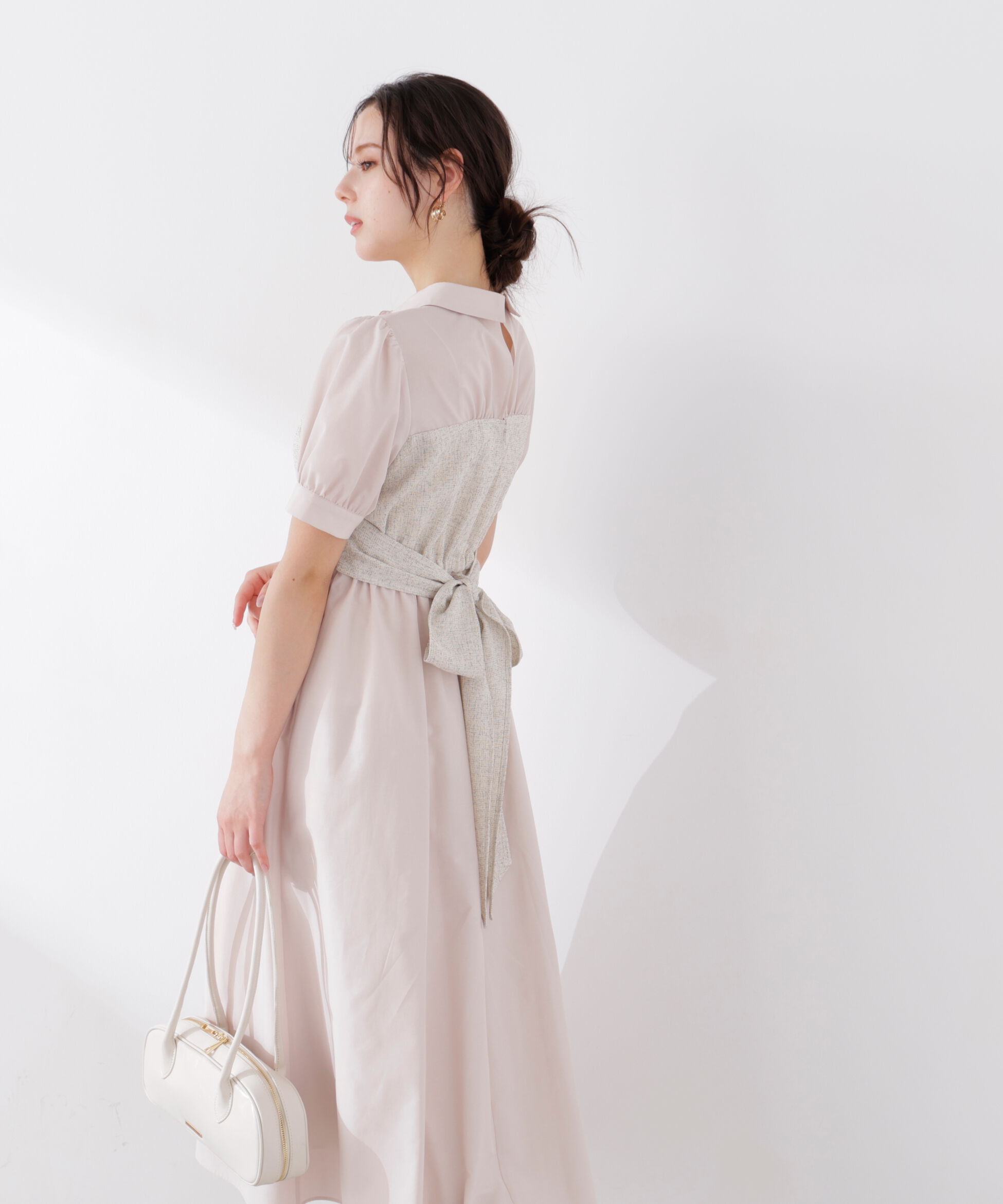 PROPORTION BODY DRESSING「《EDIT COLOGNE》ツイードビスチェ付きシャツワンピース 26SS」|ワンピース|