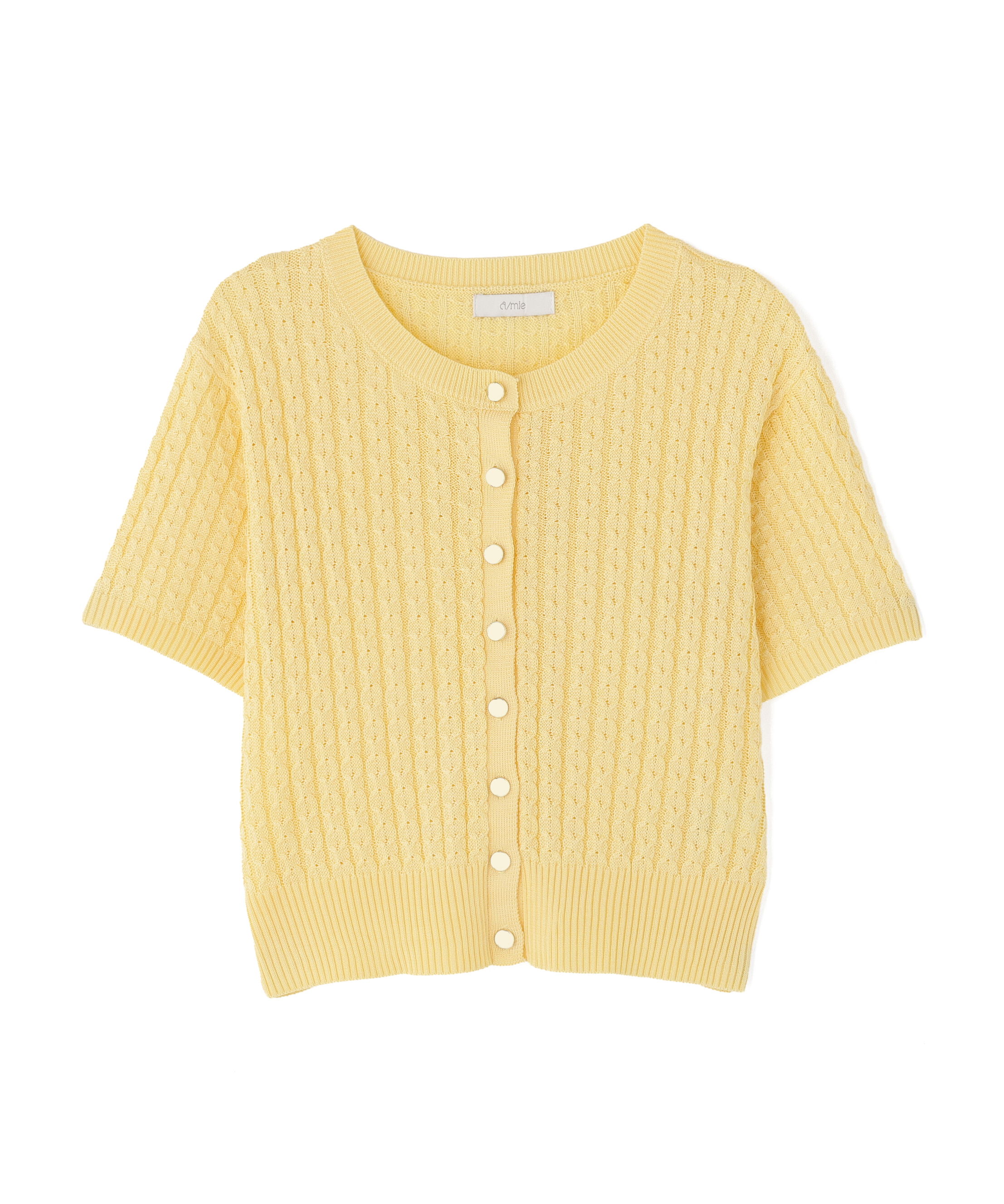 PROPORTION BODY DRESSING「〈a/mie〉シルク混サマーケーブルニット」|ニット・セーター|イエロー