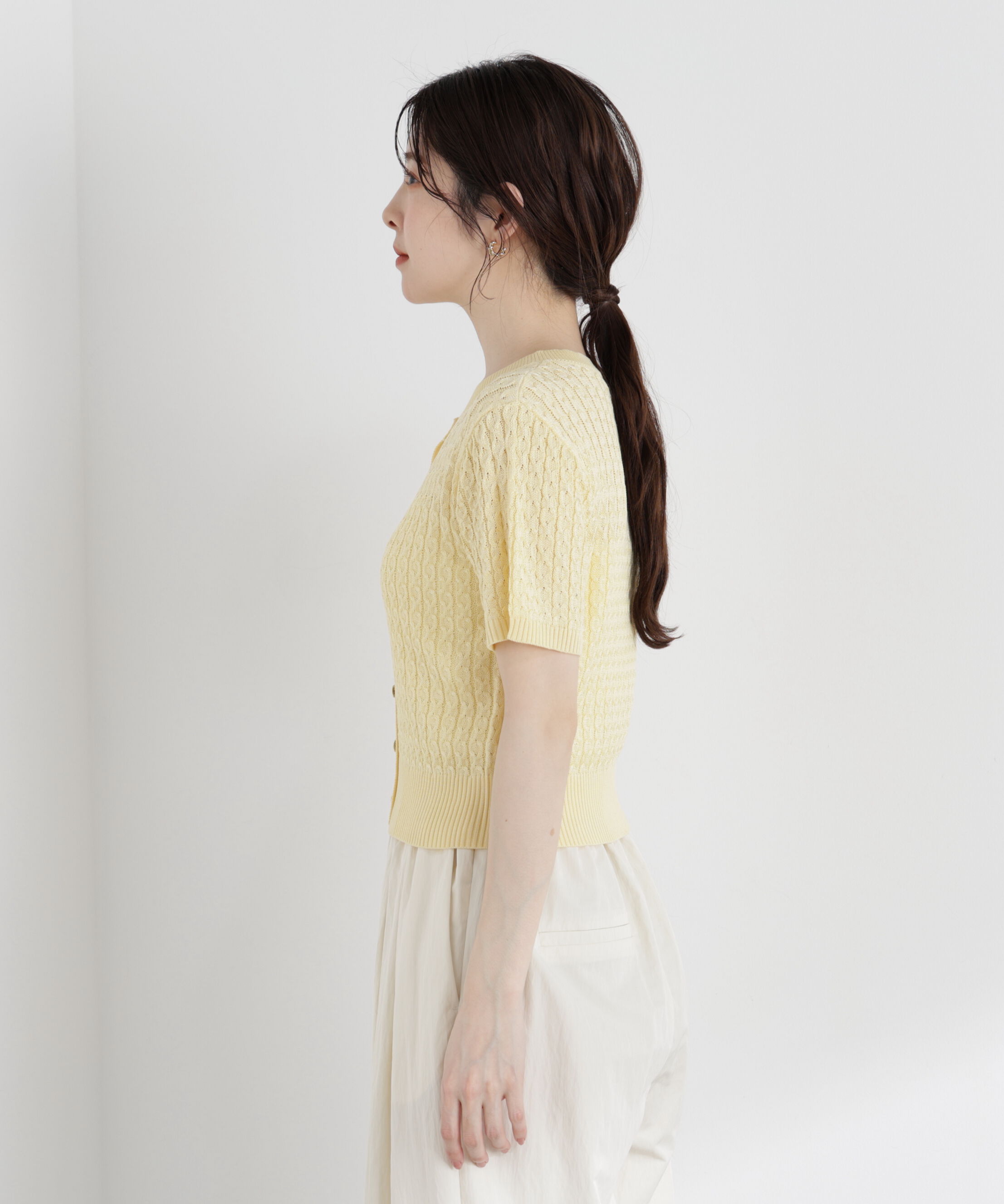 PROPORTION BODY DRESSING「〈a/mie〉シルク混サマーケーブルニット」|ニット・セーター|