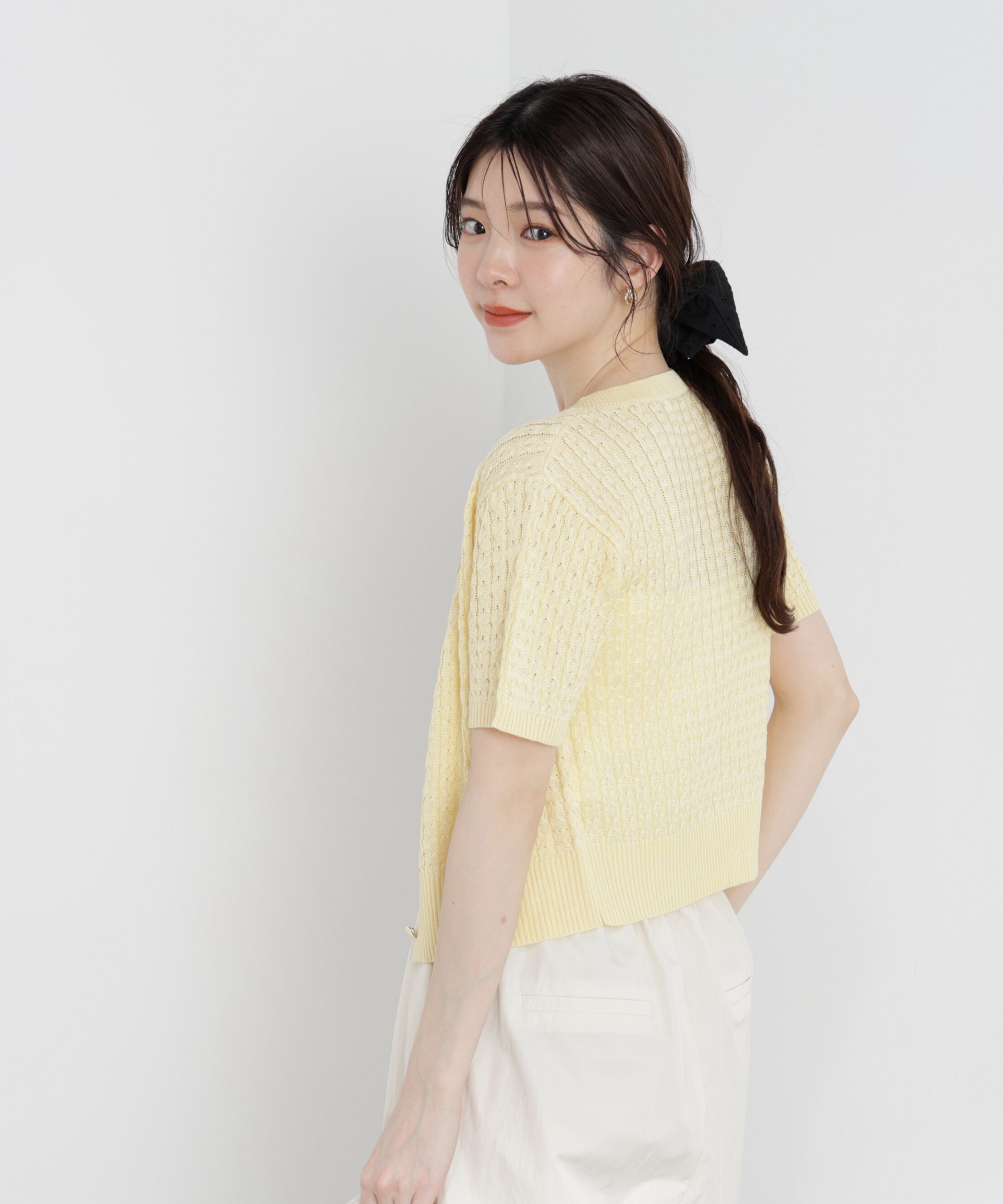 PROPORTION BODY DRESSING「〈a/mie〉シルク混サマーケーブルニット」|ニット・セーター|
