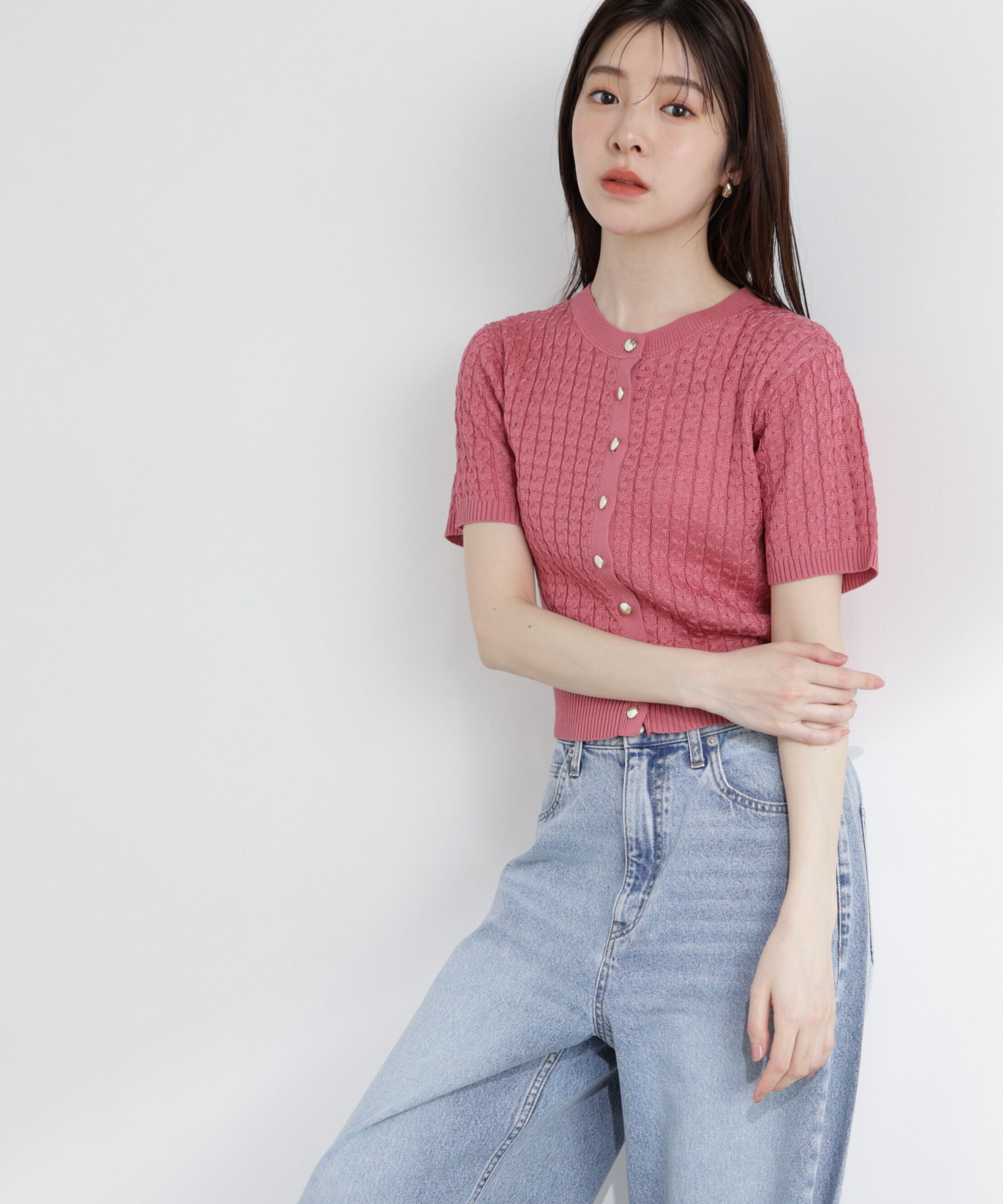 PROPORTION BODY DRESSING「〈a/mie〉シルク混サマーケーブルニット」|ニット・セーター|