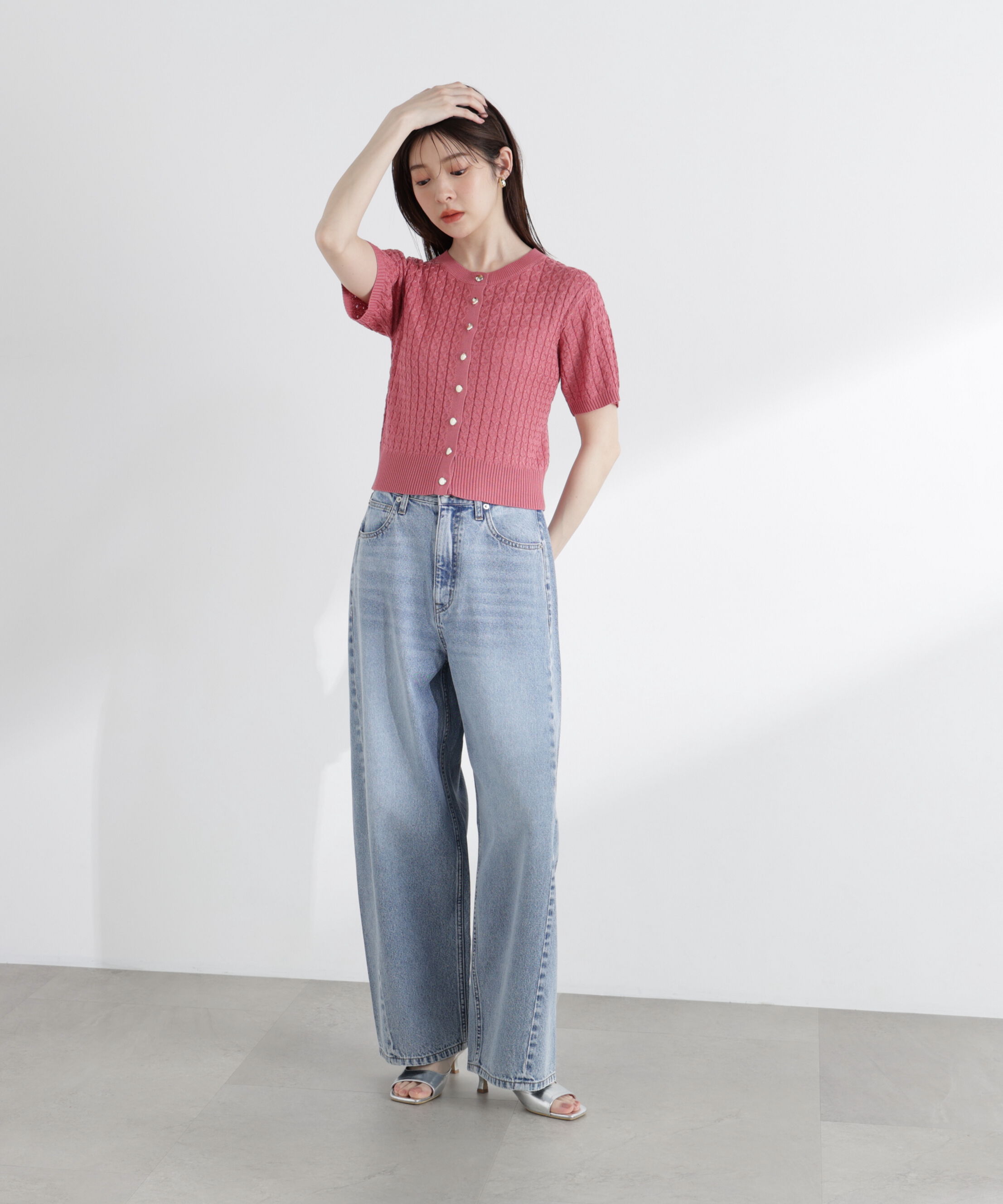 PROPORTION BODY DRESSING「〈a/mie〉シルク混サマーケーブルニット」|ニット・セーター|