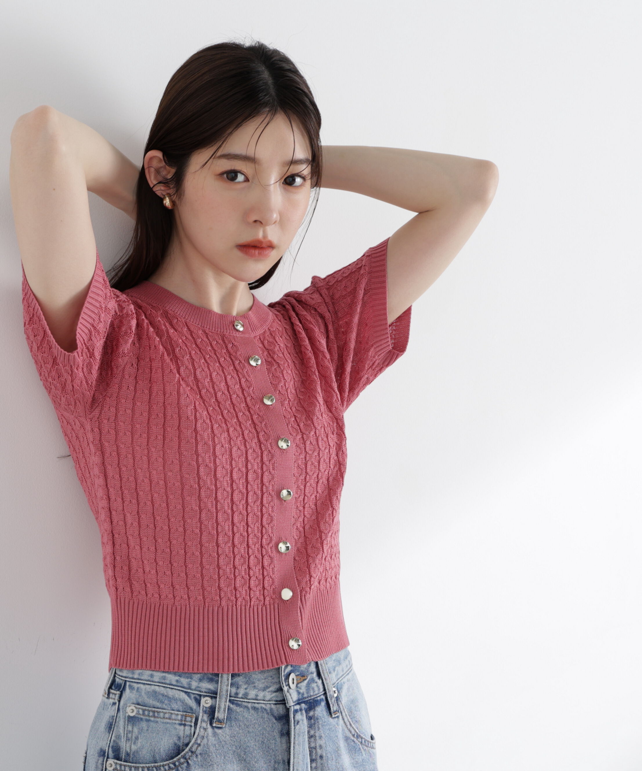 PROPORTION BODY DRESSING「〈a/mie〉シルク混サマーケーブルニット」|ニット・セーター|