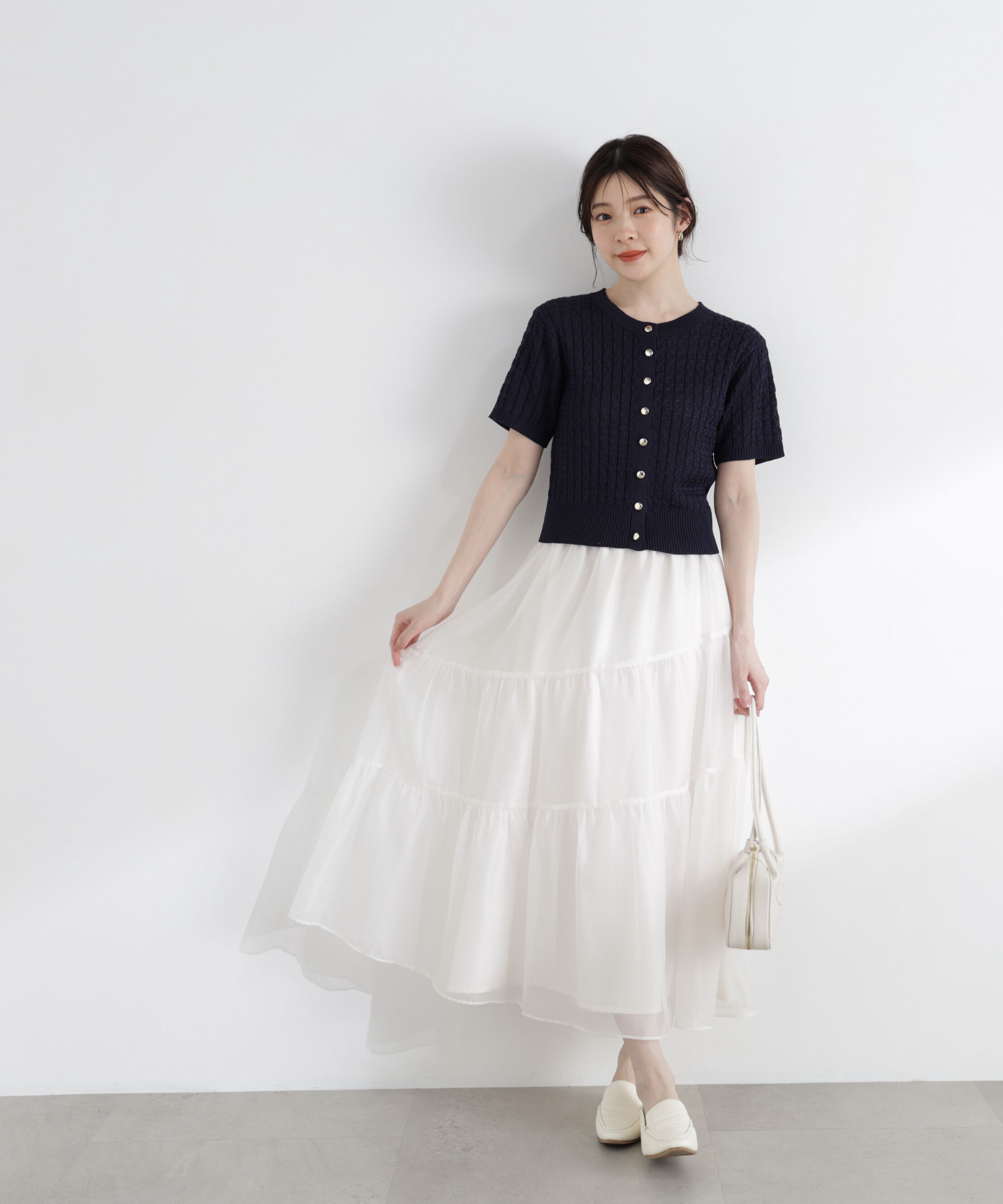 PROPORTION BODY DRESSING「〈a/mie〉シルク混サマーケーブルニット」|ニット・セーター|