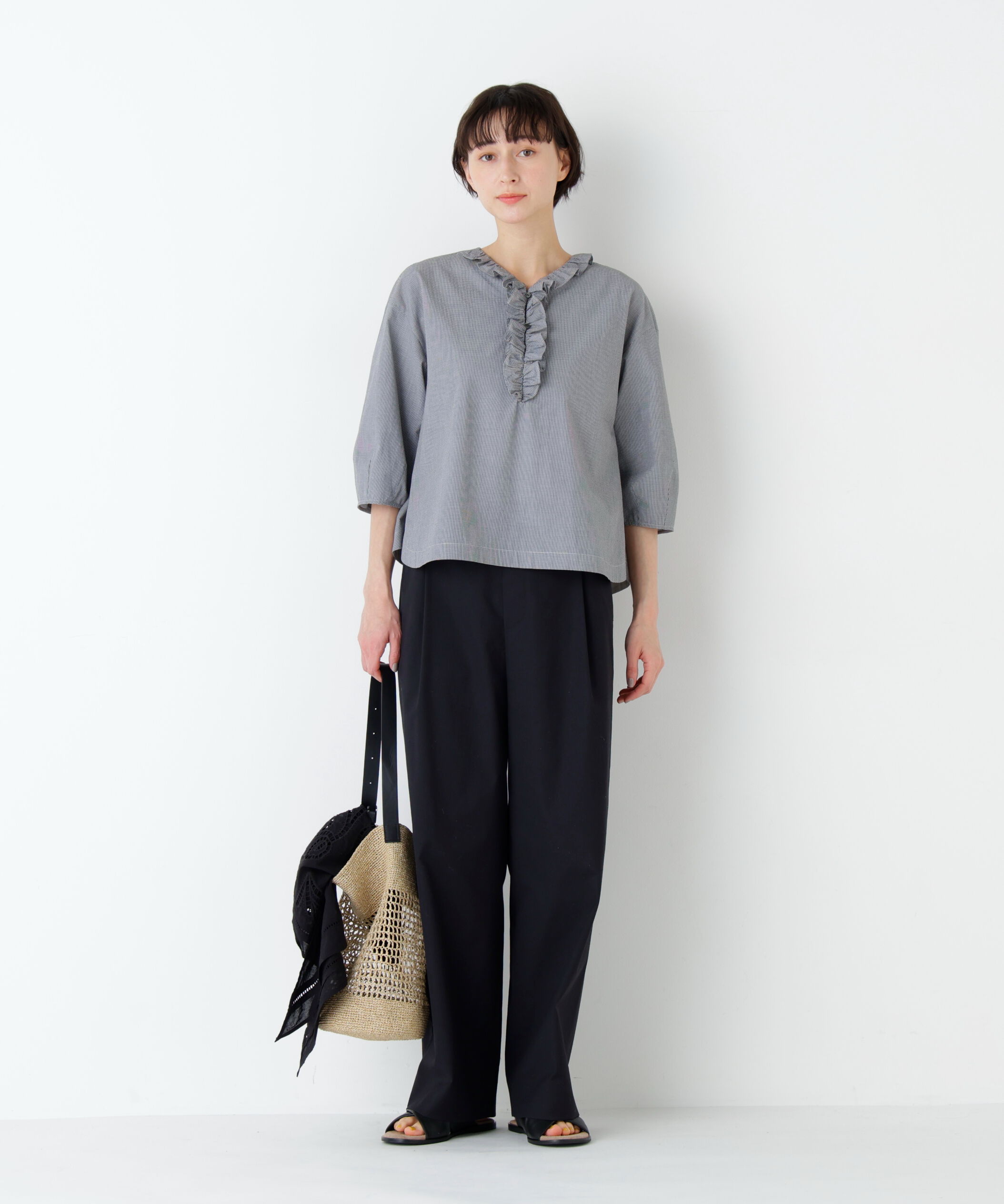  「《大人気!追加入荷 / 洗える》ｳｫｯｼｭﾄﾞﾀｲﾌﾟﾗｲﾀｰﾌﾘﾙﾌﾞ」|シャツ・ブラウス|