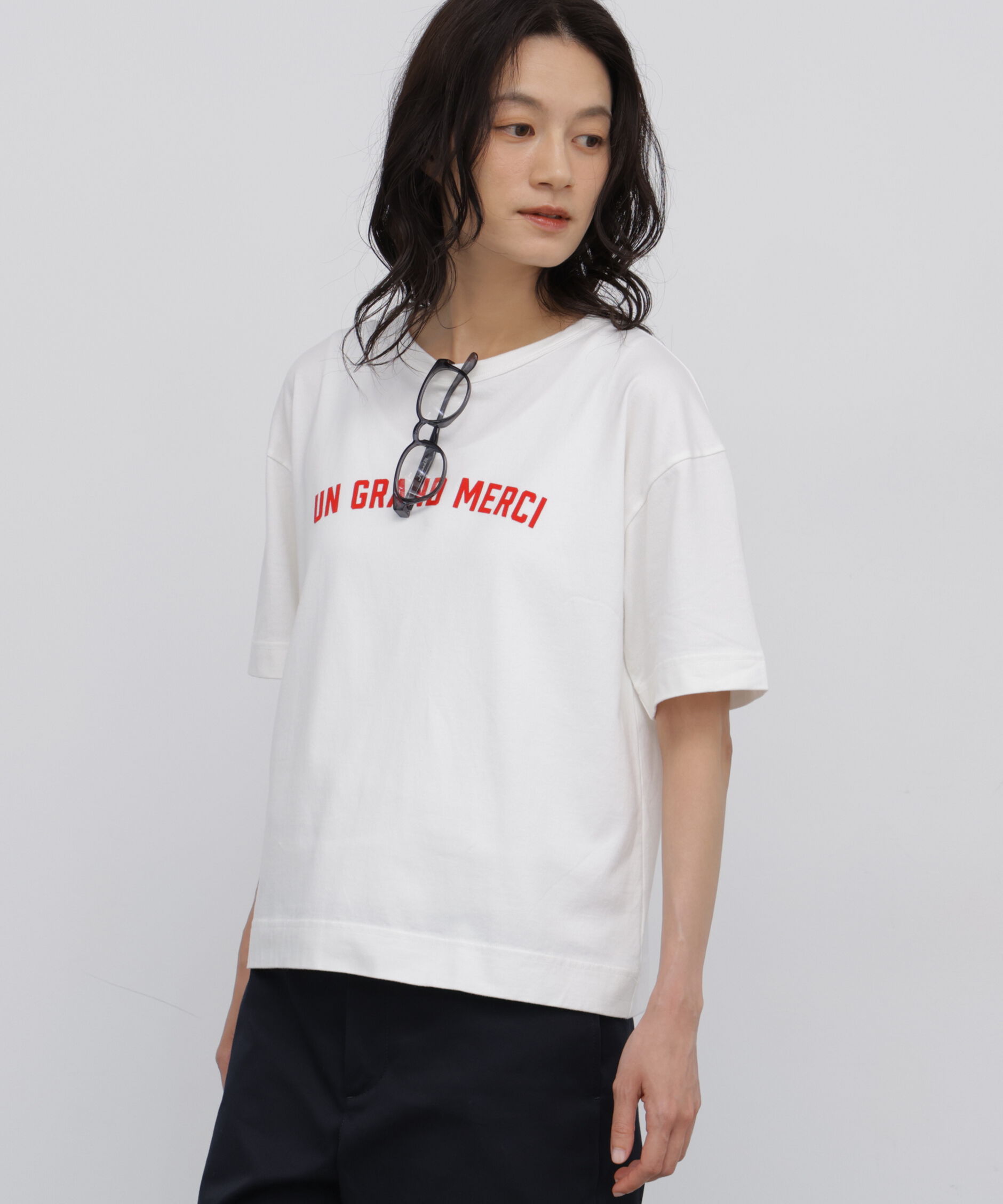  「◆フロッキープリントクルーネックＴシャツ」|Tシャツ・カットソー|