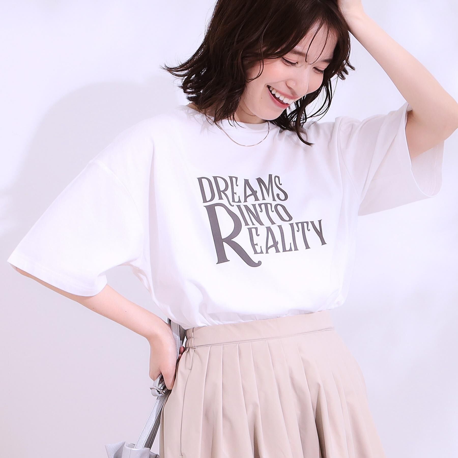SHOO･LA･RUE「【選べる4柄】コットンプリントロゴTシャツ」|Tシャツ・カットソー|ホワイト(301)