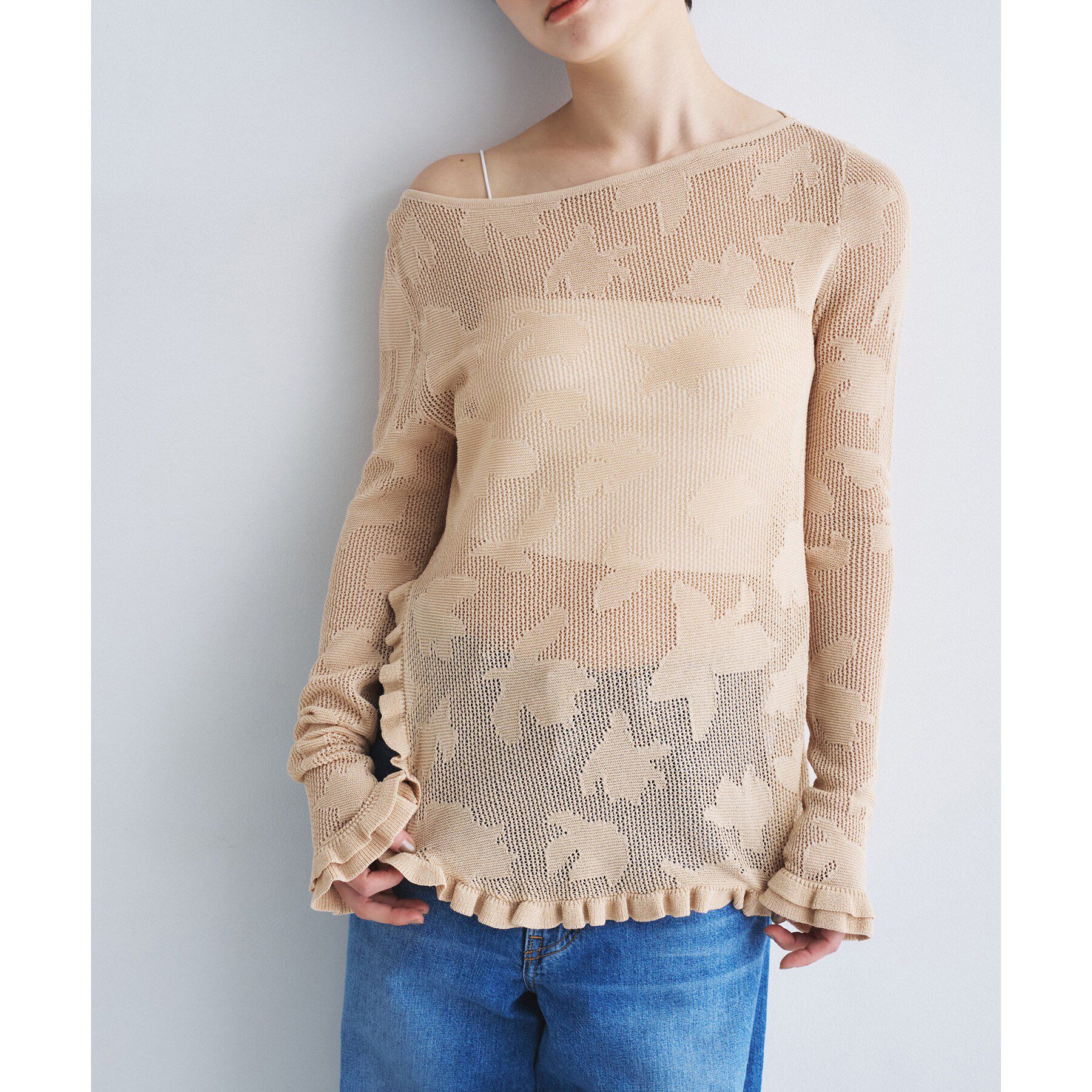CODE A「flower mesh pullover」|ニット・セーター|