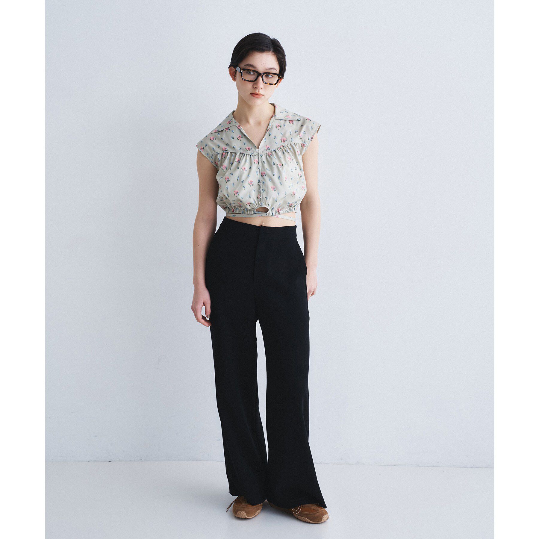 CODE A「flower Vneck pullover」|シャツ・ブラウス|