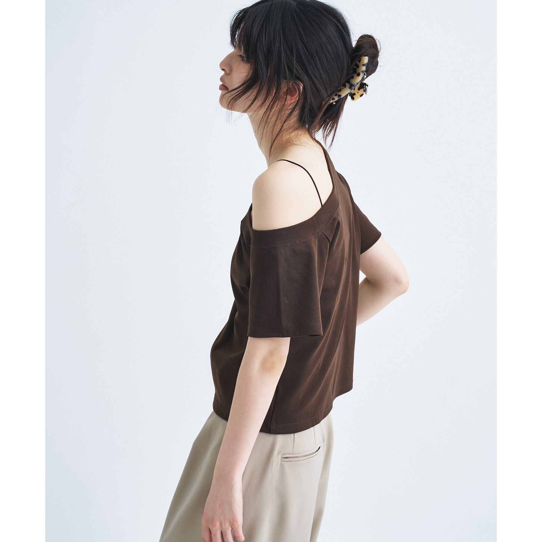 CODE A「PROTAGONISTA｜asymmetry tee」|Tシャツ・カットソー|ブラウン(044)
