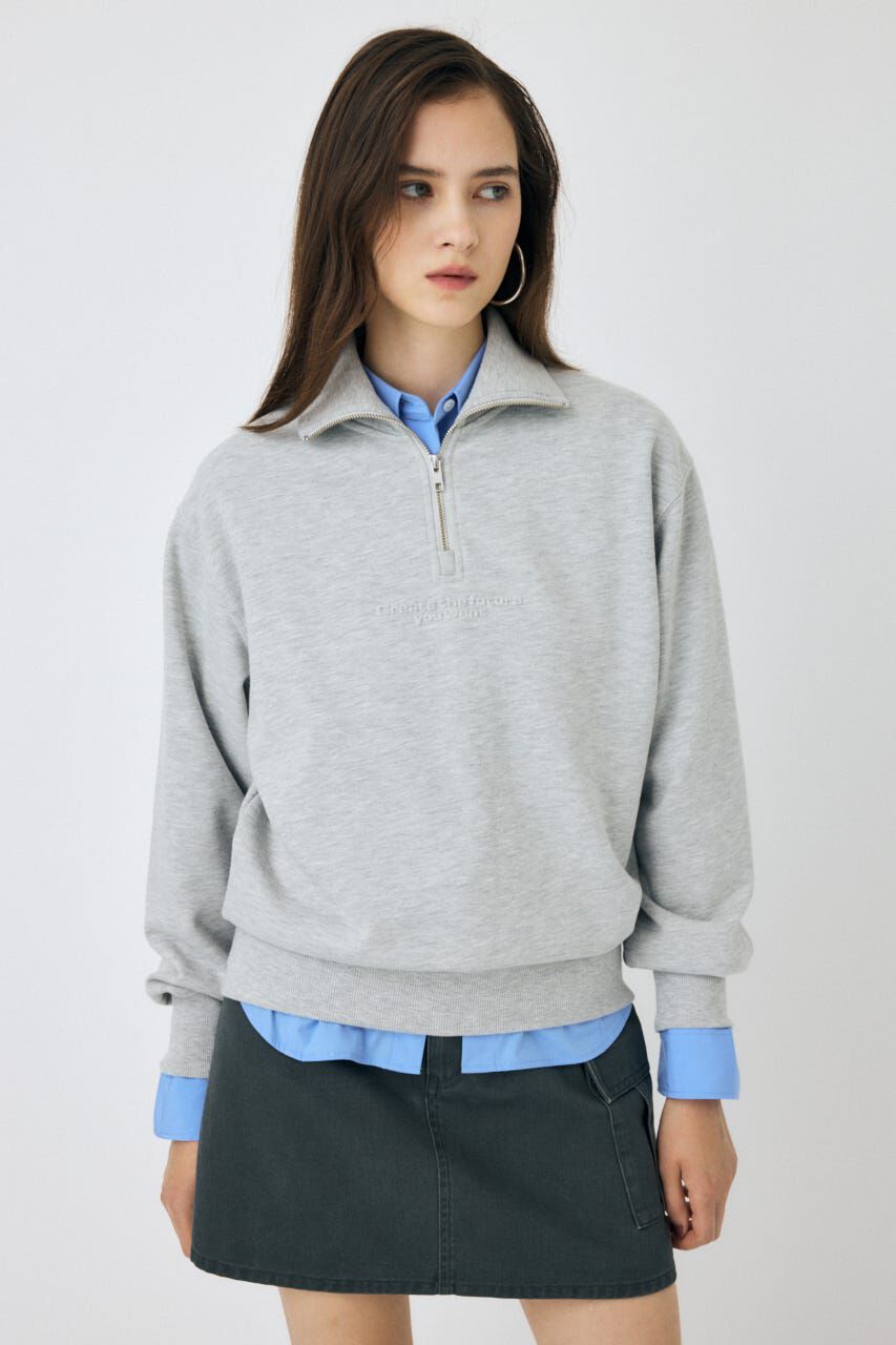 MOUSSY「FADE HALF ZIP トップス」|パーカー|T.GRY